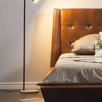 Wyld and Coco Floor Lamp Black Metal 149 cm Height Concrete Base Adjustable