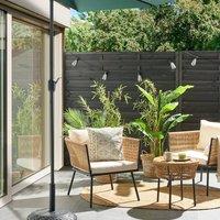 Wyld and Coco 2.7m Half-Round Garden Parasol Green - Balcony Shade