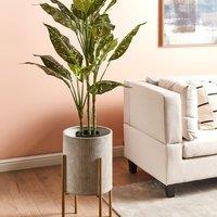 Wyld and Coco Grey Iron Plant Stand 31 x 31 x 58 cm Modern Industrial Indoor | Size: Large
