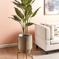 Wyld and Coco Grey Iron Plant Stand 33 x 33 x 62 cm Modern Industrial Gold Base | Size: Large