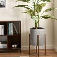 Wyld and Coco Plant Stand - Light Grey Powder-Coated Iron 31 x 31 x 58 cm | Size: Large