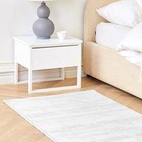 Wyld and Coco Hand Tufted Area Rug Light Grey Low Pile Viscose Cotton Blend | Size: 80 cm x 150 cm