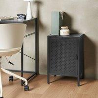 Wyld and Coco Powder-Coated Black Steel Office Cabinet with 2 Shelves