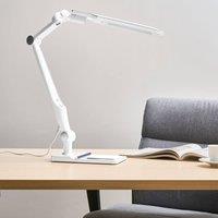 Wyld and Coco Silver Office Desk Lamp Adjustable Rotating Arm Stepless Dimming