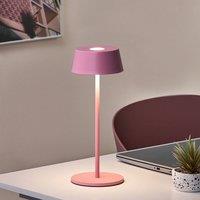 Wyld and Coco Pink Metal Wireless Table Lamp USB-C Rechargeable
