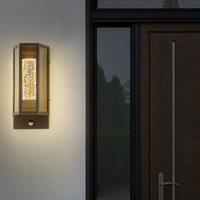 Wyld and Coco Outdoor LED Wall Light 33cm Brown Iron with Motion Sensor