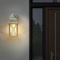 Wyld and Coco Outdoor Wall Light Matte White Lantern Sconce