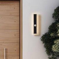Wyld and Coco Outdoor LED Wall Light 30cm Black Steel with Motion Sensor