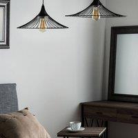 Wyld and Coco Industrial Black Wire Pendant Light