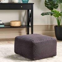 Wyld and Coco Pouffe - Dark Grey Corduroy Footstool with EPS Beads
