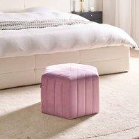 Wyld and Coco Hexagonal Velvet Pouffe Light Violet 53 x 48 x 29 cm