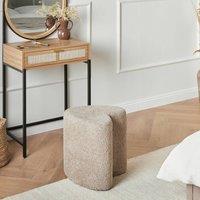 Wyld and Coco Heart-Shaped Pouffe Light Brown Chenille