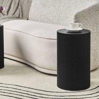 Wyld and Coco Nexa Side Table Black Painted MDF Fluted Base 30 cm
