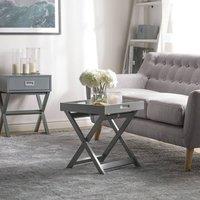 Wyld and Coco Nordic Living Folding Side Table Grey 40 x 40 cm - Removable Tray