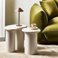 Wyld and Coco Sculptural Round White Side Table - Small