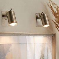 Wyld and Coco Silver Industrial Wall Lamps Pair with Adjustable Arms