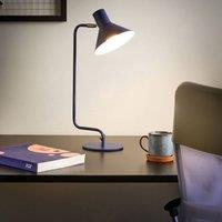 Wyld and Coco Blue Metal Desk Lamp 51 cm Adjustable Cone Shade