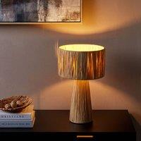 Wyld and Coco Table Lamp - Natural Palm Leaf Shade Handmade Boho Table Lamp