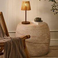 Wyld and Coco Table Lamp - Brown Paper Rope Shade Matte Iron Base