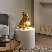 Wyld and Coco Gold Chihuahua Table Lamp - Polyresin Dog Figurine Bedside Light