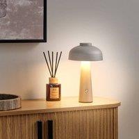 Wyld and Coco LED Wireless Table Lamp Grey Iron Mushroom Design