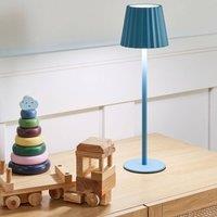 Wyld and Coco Touch Table Lamp Light Blue Aluminium USB Charging 3 Mode Light