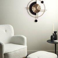 Wyld and Coco Heritage Home Vintage Wall Clock Gold and Black Iron Frame 59 x 67cm | Size: 59 x 67 cm