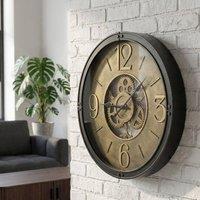 Wyld and Coco Heritage Vintage Gear Wall Clock 50 cm Black Synthetic Frame