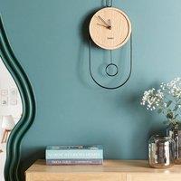 Wyld and Coco Pendulum Wall Clock Light Brown MDF and Metal 20x45 cm