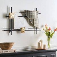 Wyld and Coco Glam Metal Wall Art Multicolour Gold Finish 780 x 450 mm