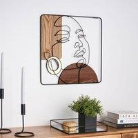 Wyld and Coco Brown Minimalist Iron Wall Art 50 x 50 cm - Handmade MDF Backing | Size: W50 cm x H50 cm