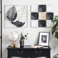 Wyld and Coco Multicolour Metal Leaf Wall Art 500 x 500 mm | Size: W50 cm x H50 cm