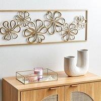 Wyld and Coco Gold Iron Wall Decor 90 x 31 cm Handmade Floral Modern