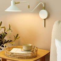 Wyld and Coco White Metal Wall Lamp with Adjustable Shade