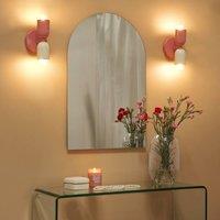 Wyld and Coco Set of 2 Pastel Pink Metal Shade Wall Lamps Up/Down Retro Iron