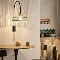 Wyld and Coco Handmade Natural Paper Rope Wall Lamp with Black Metal Base