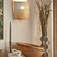 Wyld and Coco Natural Rattan Wall Lamp 22 cm Half Drum Shade