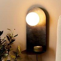 Wyld and Coco Wall Lamp - Dark Graphite Steel Glass Shade Integrated On/Off Switch in Grey