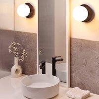 Wyld and Coco Set of 2 Wall Lamps - Black Metal Base with Glass Shade