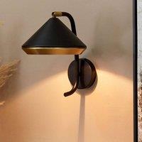 Wyld and Coco Black Iron Wall Lamp Copper Cone Shade Modern Industrial Spotlight