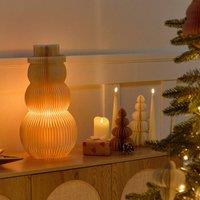 Wyld and Coco LED Snowman Figurine Beige Honeycomb Paper 3D Origami Light