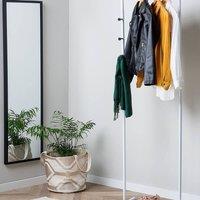 Wyld and Coco Nexa Living White Metal Freestanding Clothes Rail Four Hooks