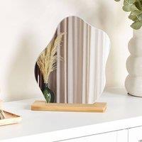 Wyld and Coco Luna Home Irregular-Shape Standing Mirror - Bamboo Wood 22 x 19 cm in Brown