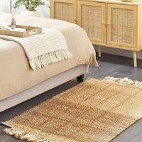 Wyld and Coco Jute Area Rug 80 x 150 cm Beige Fringed | Size: 80 cm x 150 cm