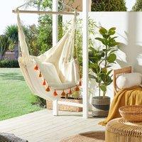Wyld and Coco Hanging Hammock Chair - Beige Cotton Blend