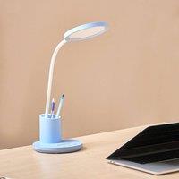 Wyld and Coco Blue LED Desk Lamp with Adjustable Arm Stepless Dimmer 3 CCT Modes