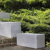 Wyld and Coco White Fibre Clay Rectangular Planter 50 x 23 x 24 cm