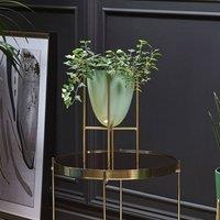 Wyld and Coco Mint-Green Iron Plant Stand 16 x 16 x 31 cm Indoor Outdoor in Green