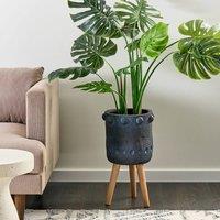 Wyld and Coco Plant Stand Graphite Grey Magnesium Round Fibre Clay Body on