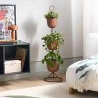 Wyld and Coco 3-Tier Brown Iron Plant Stand 28 x 28 x 110 cm
